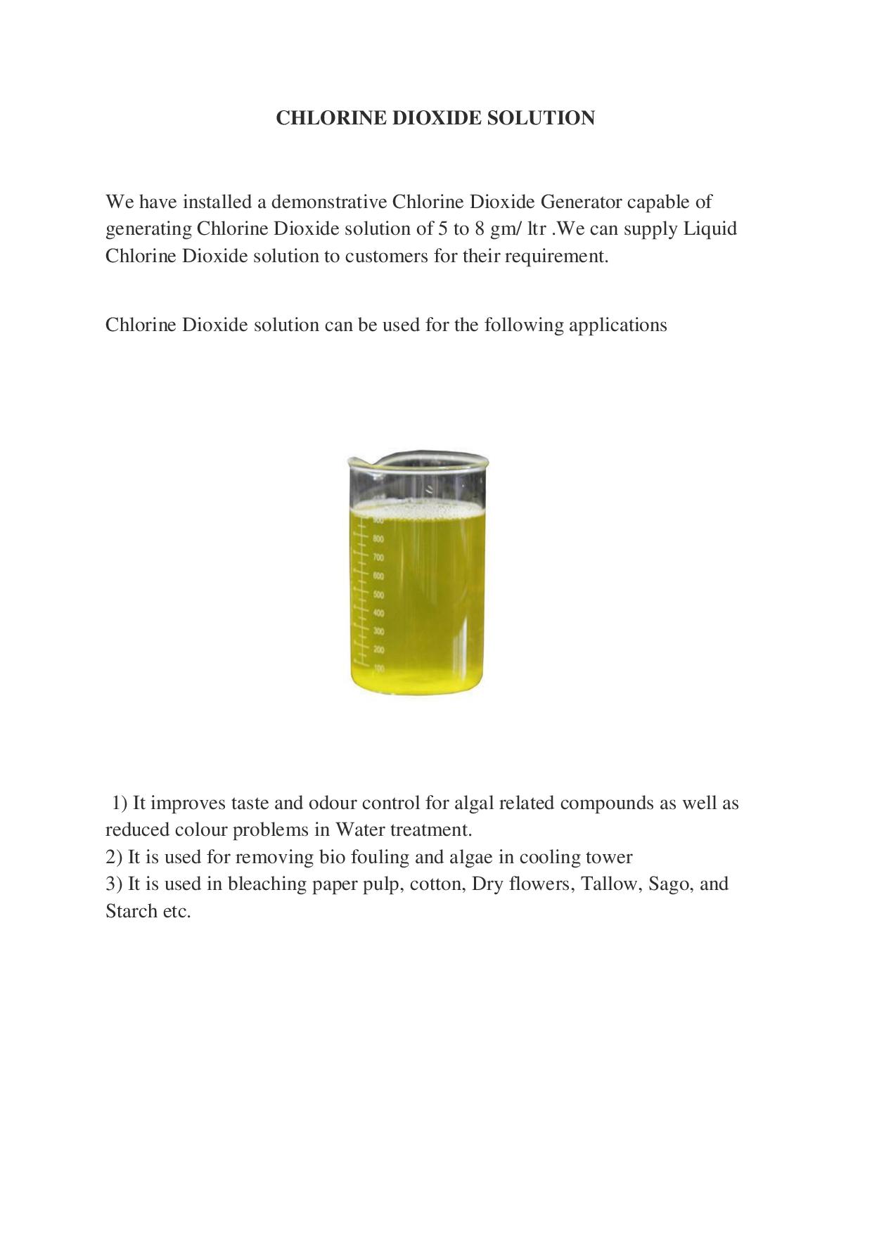 Articles CHLORINE DIOXIDE SOLUTION