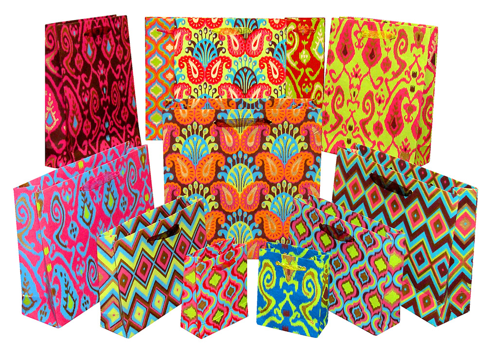Ikat Print Paper Bags