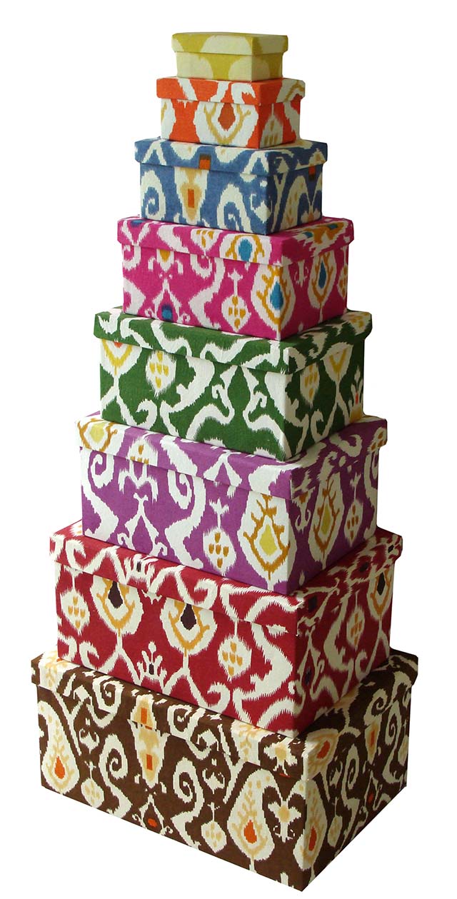 Ikat Printed Fabric Box