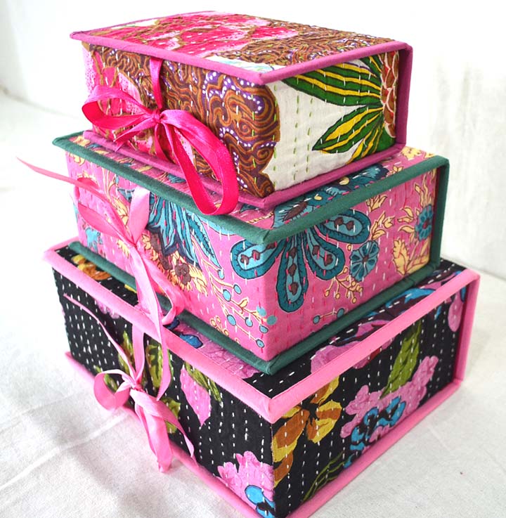 Kantha Fabric Boxes