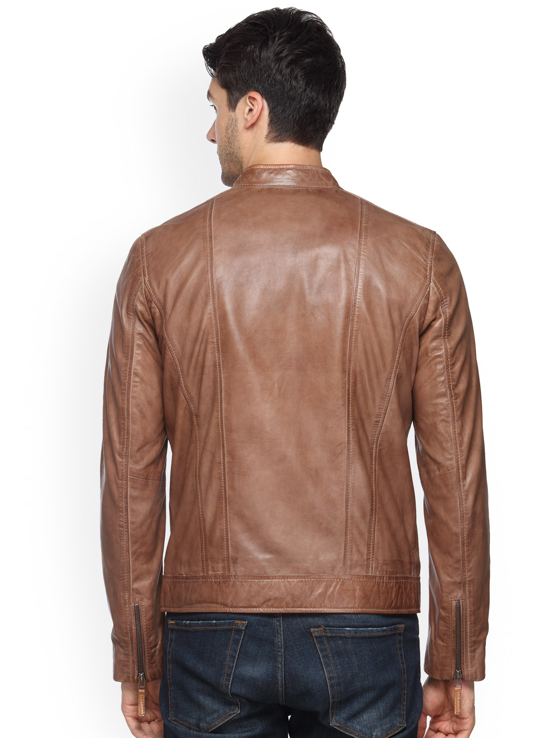 Tan Brown Leather Jacket In Mumbai From Dillo The World Multiple Images